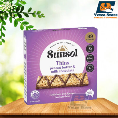 Bánh Ngũ Cốc Dạng Thanh Sunsol Thins Peanut Butter & Milk Chocolate 105g