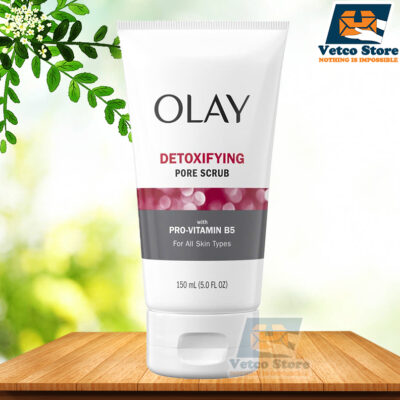 Sữa Rửa Mặt Tẩy Tế Bào Chết Olay Detoxifying Pore Scrub With Pro-Vitamin B5 For All Skin Types 150ml