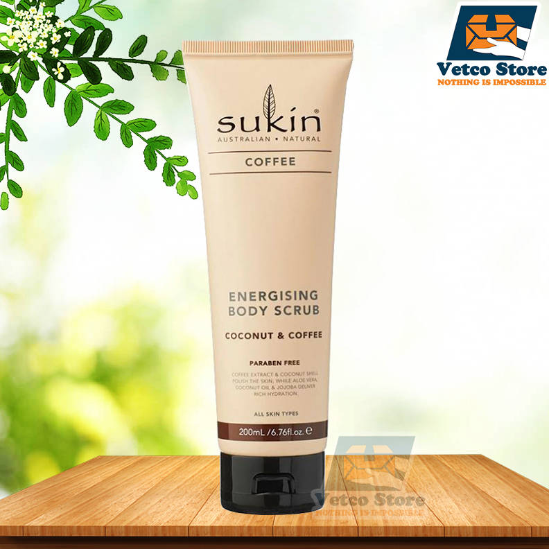 Tẩy Tế Bào Chết Toàn Thân Cà Phê & Dừa Sukin Energising Body Scrub 200ml