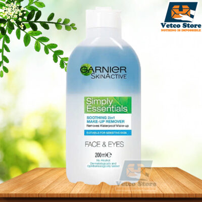 Nước Tẩy Trang Garnier SkinActive Simply Essentials Soothing 2in1 Make-Up Remover Face & Eyes 200ml