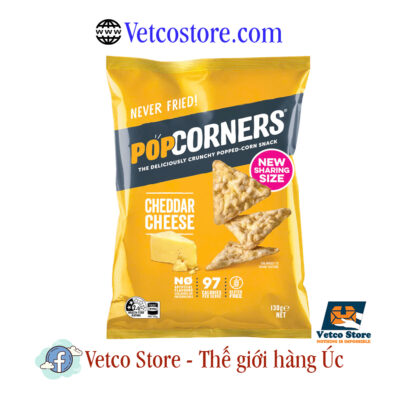 Bánh Snack Popcorners Cheddar Cheese 130g