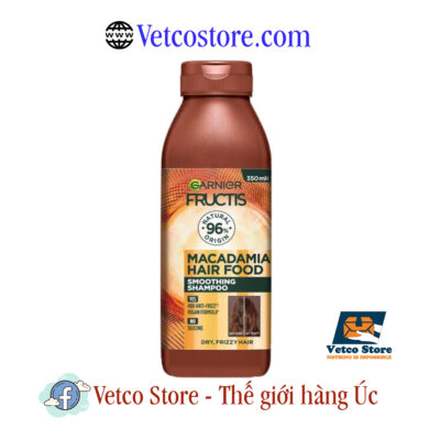 Dầu Gội Đầu Garnier Fructis Hair Food Smoothing Macadamia Shampoo For Unruly Hair 350ml1
