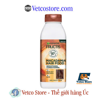 Dầu Xả Garnier Fructis Hair Food Smoothing Macadamia Conditioner For Unruly Hair 350ml1