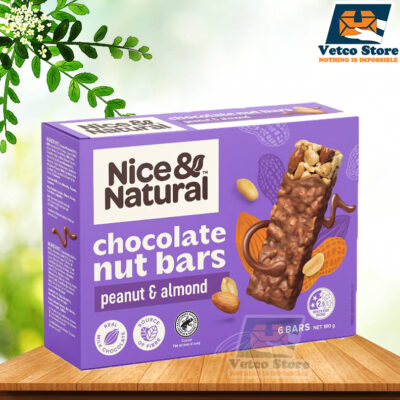 Ngũ Cốc Dạng Thanh Nice & Natural Chocolate Nut Bars Peanut & Almond 180gr