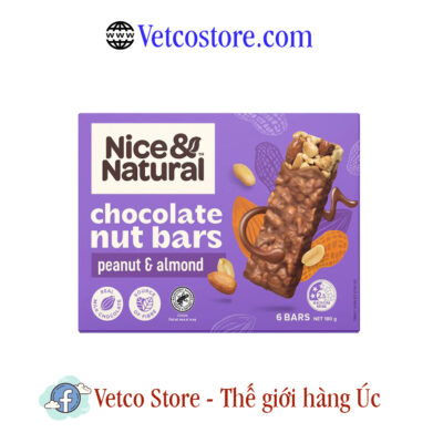 Ngũ Cốc Dạng Thanh Nice Natural Chocolate Nut Bar Peanut Almond 6 Pack1