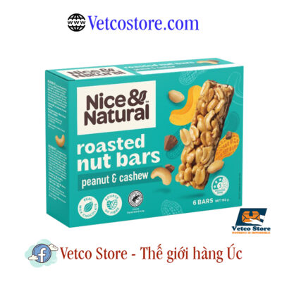 Ngũ Cốc Dạng Thanh Nice Natural Roasted Peanut Cashew Bar With Milk Chocolate Drizzle 6 Pack1