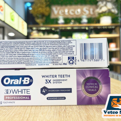 Kem Đánh Răng Oral-B 3D White Professional Whiter Teeth 3X Ingredient System Diamond Clean 85g