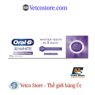 Kem Đánh Răng Oral-B 3D White Professional Whiter Teeth In 3 Days Enamel Strong 90g5