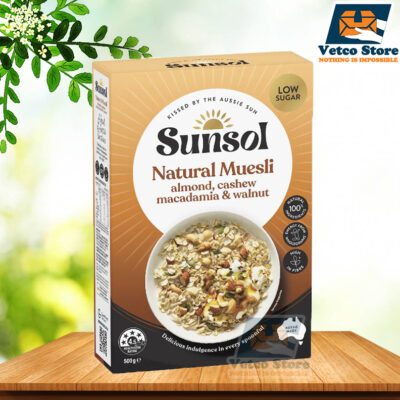Ngũ Cốc Sunsol Natural Muesli Almond, Cashew Macadamia & Walnut 500g