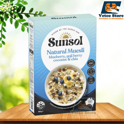 Ngũ Cốc Sunsol Natural Muesli Blueberry, Goij Berry Coconut & Chia 500g