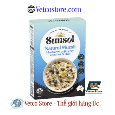 Ngũ Cốc Sunsol Natural Muesli Blueberry Goij Berry Coconut Chia 500g3