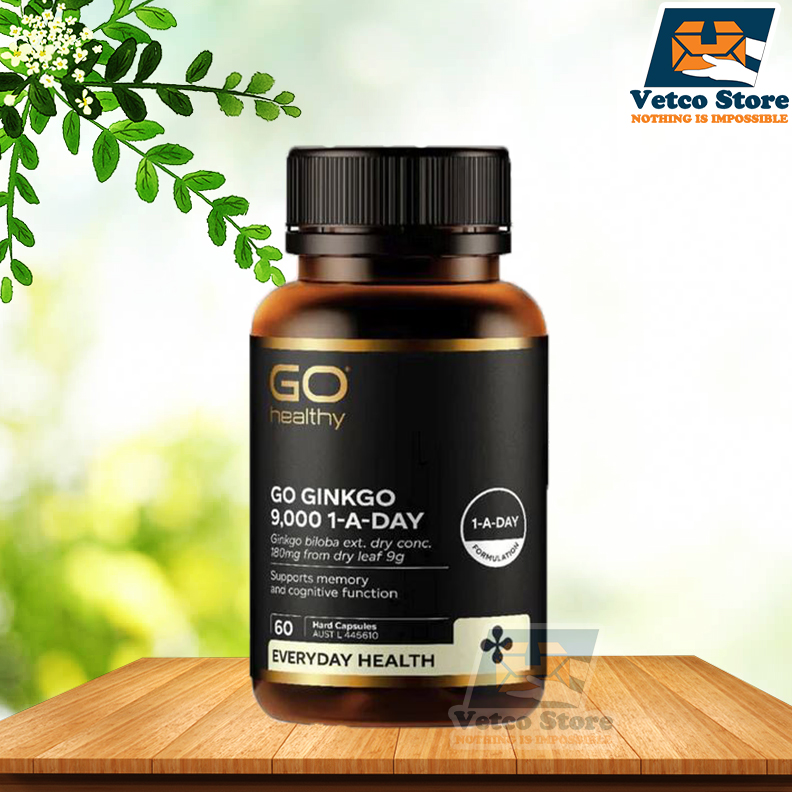 Viên Uống Bổ Não Go Healthy Go Ginkgo 9000 1-A-DAY 60 Viên