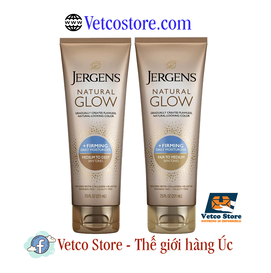 Jergens Natural Glow Skin Firming Moisturiser Deep Skin Tones 221ml