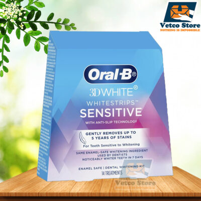 Miếng Dán Làm Trắng Răng Dành Cho Răng Nhạy Cảm Oral B 3D White Whitening Strips Sensitive Hộp 14 Miếng